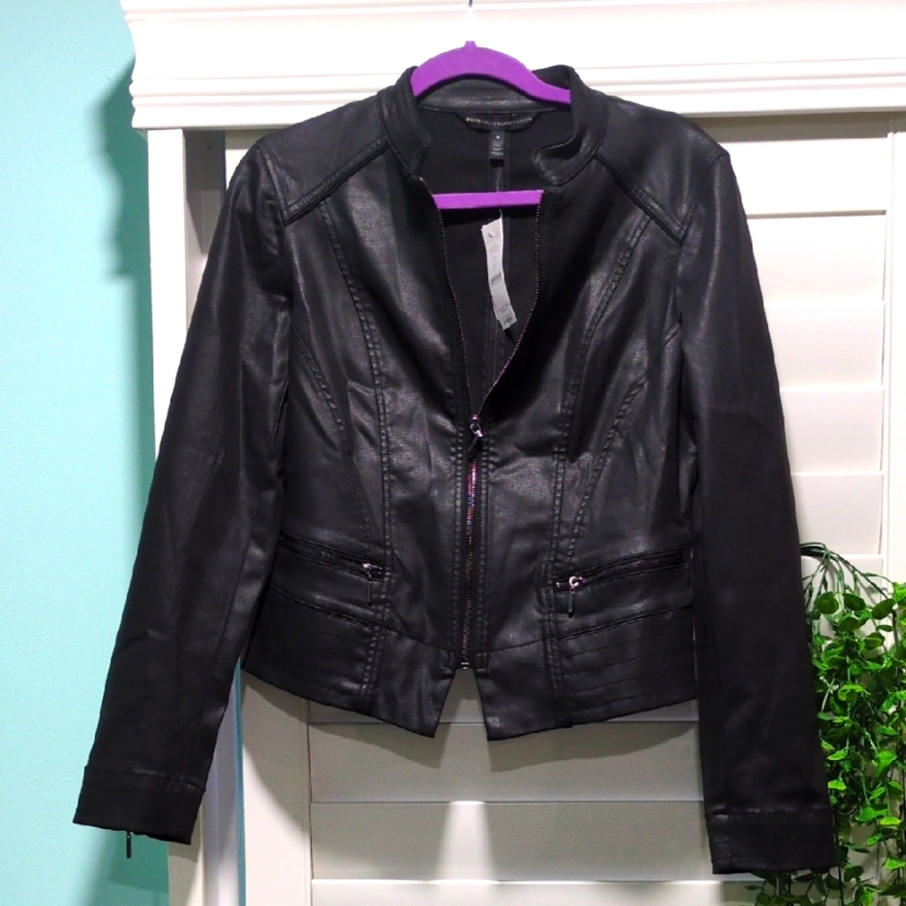 Retail $160 NWT White House Black Market Women's Biker Jacket